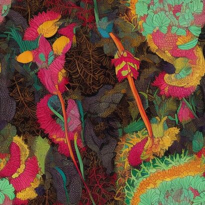 GAN EDEN II - a Digital Graphics and Cartoon Artowrk by Beatriz Finkielsztejn